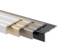 Cornière Pour Marches & Talons Aluminium Pré-percé Inox Mat 24,5 x 10 mm