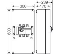 Corps de l'interrupteur de charge 250A 3p.+PE+N - Corps du sectionneur 250A Mi 7455