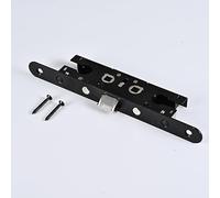 Corps de serrure à mortaise avec retrait, pour porte coupe vent, serrure à mortaise non réversible de 2,5 in de hauteur avec pêne plein pour portes coulissantes de chambre et salle de bain, noir