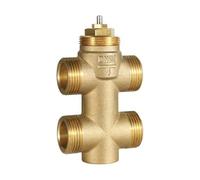 Corps de Vanne de Ventilo-convecteur, Vanne à Bille en Laiton 4 Voies DN20 | pour Climatisation Centrale, Pression 10 Bars, PTFE étanche, Système AC