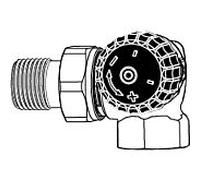 corps de vanne thermostatique Heimeier 2340-01.000 DN 10, angle d'angle, bronze, droit, faible résistance
