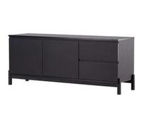 Meuble TV 2 Portes & 2 Tiroirs Corpus 138cm Noir