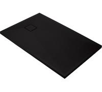 Correro granite receveur de douche 120x80 cm, noir mat, rectangulaire avec bonde de vidange