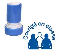 Corrigé en classe Tampon Auto Encreur Enseignant - Bleu 22mm, Re-éncrable
