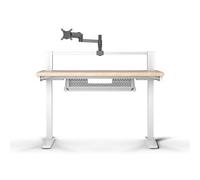 CORSAIR Platform:4 - 120 cm x 76 cm, Hauteur Fixe, Bureau d'ordinateur Debout Home Office Gaming Desk, Gestion Câbles, Alimentation USB, Bras d’écran Inclus - Teinture de Pin Blanc