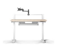 CORSAIR Platform:4 Elevate - 120 cm x 76 cm, Hauteur Réglable, Bureau d'ordinateur Électrique Debout Home Office Gaming Desk, Bras d’écran Inclus - Teinture de Pin Blanc