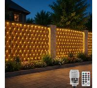 CORST Filet lumineux d'extérieur à 200 LED - 4,5 x 1,5 m - Fil vert - Étanche - Connectable - Télécommande pour balcon, cour - Blanc chaud