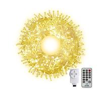 CORST Guirlande lumineuse d'extérieur de 100m Longue guirlande lumineuse de Noël pour intérieur et Christmas avec télécommande et minuterie 8 modes pour Xmas arbre maison chambre jardin (blanc chaud)