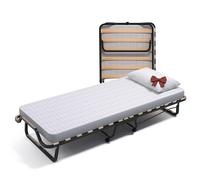 Cortassa Soluko Lit Pliant Type Camp 80x200 avec Sommier à Lattes, Matelas Confort, Oreiller Offert et Housse Anti-Poussière Incluse, Structure Robuste avec 4 roulettes - 100% Made in Italy
