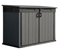 Cortina Mega - Meuble de jardin 190,5x132,5x109,3 cm 2 portes pour rangement d’outils, finition effet bois Evotech+ en résine grise