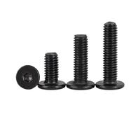 Cortnn 10-200 Pièces 316 Acier Inoxydable Noir M2 M3 .5 M4 M5 M6 CM Six Pans Creux Vis À Tête Plate Basse Boulons Capuchon(M6x30mm 10pcs)