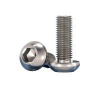 Cortnn 5/10 Pièces TA2 Titane ISO7380 Vis Hexagonale À Tête Cylindrique Gr2 Ronde Boulon M2-M8(30mm,M3 (10Pcs))