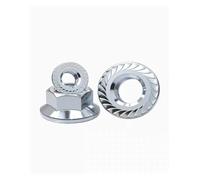 Cortnn 5-50 Pièces DIN6923 Écrous À Bride Hexagonale en Zinc Écrou De Verrouillage Glissement Cranté M3-M12(White Zinc,M3 (50Pcs))