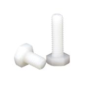 Cortnn Boulon en Plastique Moleté À Tête Hexagonale Externe Nylon Blanc M8 M10 M12, 2 30 Pièces, for Vis Usage D'isolation(M8x50 10pcs)