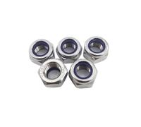 Cortnn Écrous Hexagonaux Autobloquants en Nylon Et Acier Inoxydable 304, 5 À 20 Pièces, M2 M3 M4 M5 M6 M8 M10 M12, Contre-écrou DIN985(M10 x10pcs)