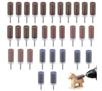 Cosblisvia 30 pièces Accessoires de meulage pour Outil Rotatif Dremel, Set de meulage Grain 180-3000 pour poncer polir Bois métal Pierre pour bricoleurs Professionnels DIY Bijoux Meubles modélisme