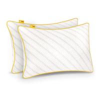 Cosi Home Lot de 2 Oreillers à mémoire de Forme 71x45 cm - Coussin Respirant Blanc avec Housse en Bambou, Hauteur Réglable, Lavable en Machine, pour Dormir sur Le Dos, Le côté ou Le Ventre