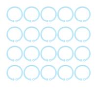 Cosiki Anneaux en Plastique Transparents et Durables, 20 Pièces, Anneaux de Reliure à Feuilles Mobiles pour L'école, le Bureau et la Maison, 3x3cm (Bleu transparent)