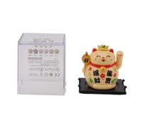 Cosiki Chat Porte-Bonheur, Aspect Mignon en Plastique de 2 Pouces, Panneau Récepteur de Lumière du Soleil intégré, Figurine de Chat Porte-Bonheur Non Toxique, sans Odeur pour Tableau de