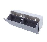 Cosiki Distributeur De Coton, Distributeur Coton Tige, Porte-Coton-Tige Rangement Salle De Bain Rangement Coton Tige étui à Maquillage avec Boucle Murale pour Salle de Bain(Gris)