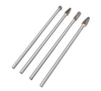 Cosiki Jeu de Fraises Rotatives en Carbure, Outil de Meulage de Perçage Efficace pour la Réparation Automobile, Convient aux Outils Rotatifs pour Professionnels et Amateurs 4 Pièces 6 Mm