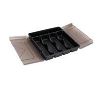 Cosiki Organisateur D'argenterie Réglable avec Couvercle, Organisateur de Tiroir à Ustensiles Pratique pour Divers Couverts, 5 Compartiments