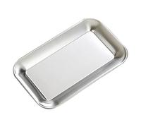 Cosiki Plateau de Service carré en Acier Inoxydable, pour Fêtes et Célébrations, Couleur Argent, Conception Durable (S)