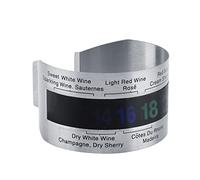 Cosiki Thermomètre à Vin LCD Bracelet en Acier Inoxydable pour Bouteille de Vins Rouges Capteur de Température de Bière, adapté aux Réservoirs D'eau à Température Corporelle, Bracelet de 1,46"