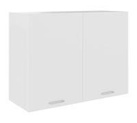 Cosisti Armoire Suspendue de Cuisine - Meuble Haut Mural de Rangement Avec Casiers - Blanc - 80 cm