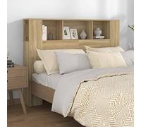 Cosisti tête de lit avec Rangement têtes de lit pour Adulte Bois Rangement supplémentaire Design Contemporain-Chêne sonoma-2-140x18,5x104,5 cm