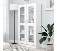Cosisti Vitrine Salle à Manger et Salon - Armoire de Rangement - Meuble Blanc - 82.5 x 30.5 x 150 cm