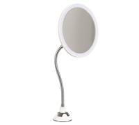 Cosmetic Club Miroir LED flexible Beauty – lumineux, grossissant avec ventouse – Blanc