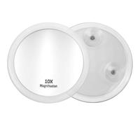 Cosmetic Mirror Magnifying 10x Magnification, Transparent Acrylic With Suction Cups, Internal Diameter 8 Cm
