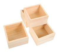 COSMEVIVI 4 Pièces Boîte de Rangement en Bois Khaki, Déco Rustique Élégante | Usage Maison, Support pour Accessoires de Maquillage et Bijoux, Emballage Présent, Étudiants et Bureau