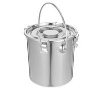 COSMEVIVI Seau en Acier Inoxydable 7l avec Couvercle Scellé et Poignée Portable, Facile à Nettoyer, Transport de Lait, Huile ou Soupe en Bureau ou École