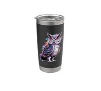 Cosmic Abstract Art Hibou Hiboux Gobelet isotherme en acier inoxydable double paroi