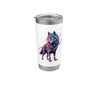 Cosmic Abstract Art Loup Loups Gobelet isotherme en acier inoxydable double paroi