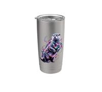 Cosmic Abstract Art Seeotter Otter Gobelet isotherme en acier inoxydable double paroi