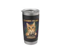 Cosmic Chat intergalactique félin Gobelet isotherme en acier inoxydable double paroi