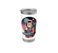 Cosmic Coffee Cat Astronaute Retro Space - Vintage Galaxy Gobelet isotherme en acier inoxydable double paroi