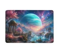 Cosmic Dreams Tapis À Poils Courts 150 X 100 Cm, Imprimé Près Du Lit | Tapis antidérapant comme cadeau du Nouvel An, avec surface douce; près du lit ou du canapé