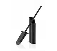 COSMIC Pack 2 Brosse WC Porte-Balayette Chrome Flat Silicon (Noir Mat, Brosse en Silicone - 1 unité)