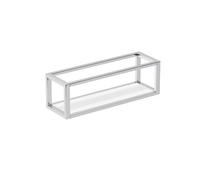 COSMIC - Porte-serviettes avec étagère et panier - Collection The Grid | Finition blanche chromée | Installation facile avec vis | Dimensions : 35 x 11 x 11 cm