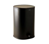 COSMIC Poubelle de Salle de Bain et Cuisine Essentiels avec Système à Pédale, Design Circulaire et Capacité de 5L. Petite Poubelle avec Couvercle pour Salle de Bain en Couleur Noir Mat