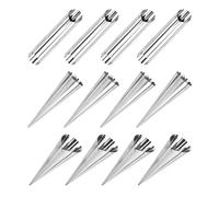 COSMOBETTY 12pièces Moules à Croissant Inox Cônes et Tubes pour Pâtisserie Moules Réutilisables pour Crème Desserts et Apéritifs Rangement Compact Anti-rouille Facile à Utiliser