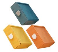 COSMOBETTY 3pièces Boîtes de Rangement Tiroir Type pour Bureau École et Chambre Rangement Cosmétique Bijoux et Bureau Couleurs Transparent Mûr Orange Jaune Empilable avec Fermeture Étanche