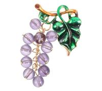 COSMOBETTY Broche Raisin Créative en Alliage et Pierre de Verre Pourpre avec Détail Perlé, Accessoire Polyvalent pour Vêtements et Vestes, Fermoir Sécurisé pour Occasions Spéciales