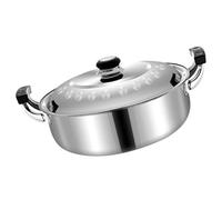 COSMOBETTY Cuiseur à Marmite Divisé en Acier Inoxydable Argenté, Grosse Casserole Multifonction Réutilisable et Anti-rouille pour Fondue Double Saveur Cuisine