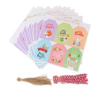 COSMOBETTY Étiquettes Présents de Pâques Lapin en Papier Corde, Décoration Chic et Légère pour Cartes de Vœux et Embellissement de Scrapbooking, 1 Set Adorable