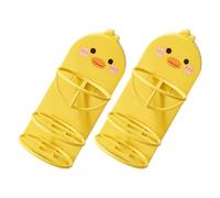 COSMOBETTY Organisateur de Maquillage Rangement Gain de Place en PP Jaune 2pcs Porte-éponge Mural sans Trace pour Petites Cosmétiques, pour Filles